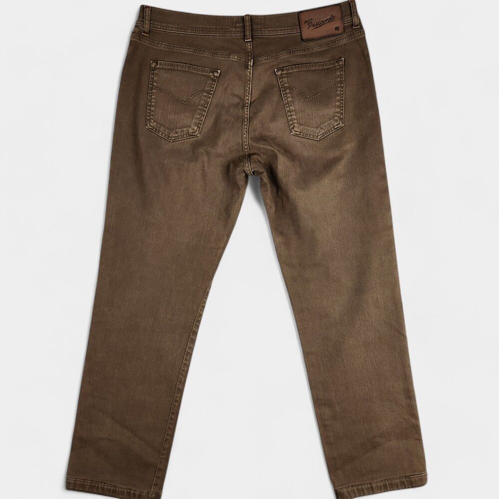 Marco Pescarolo Straight Leg Jeans Mens 56 IT 36x30 Measured Brown 100% Cotton - Picture 11 of 16